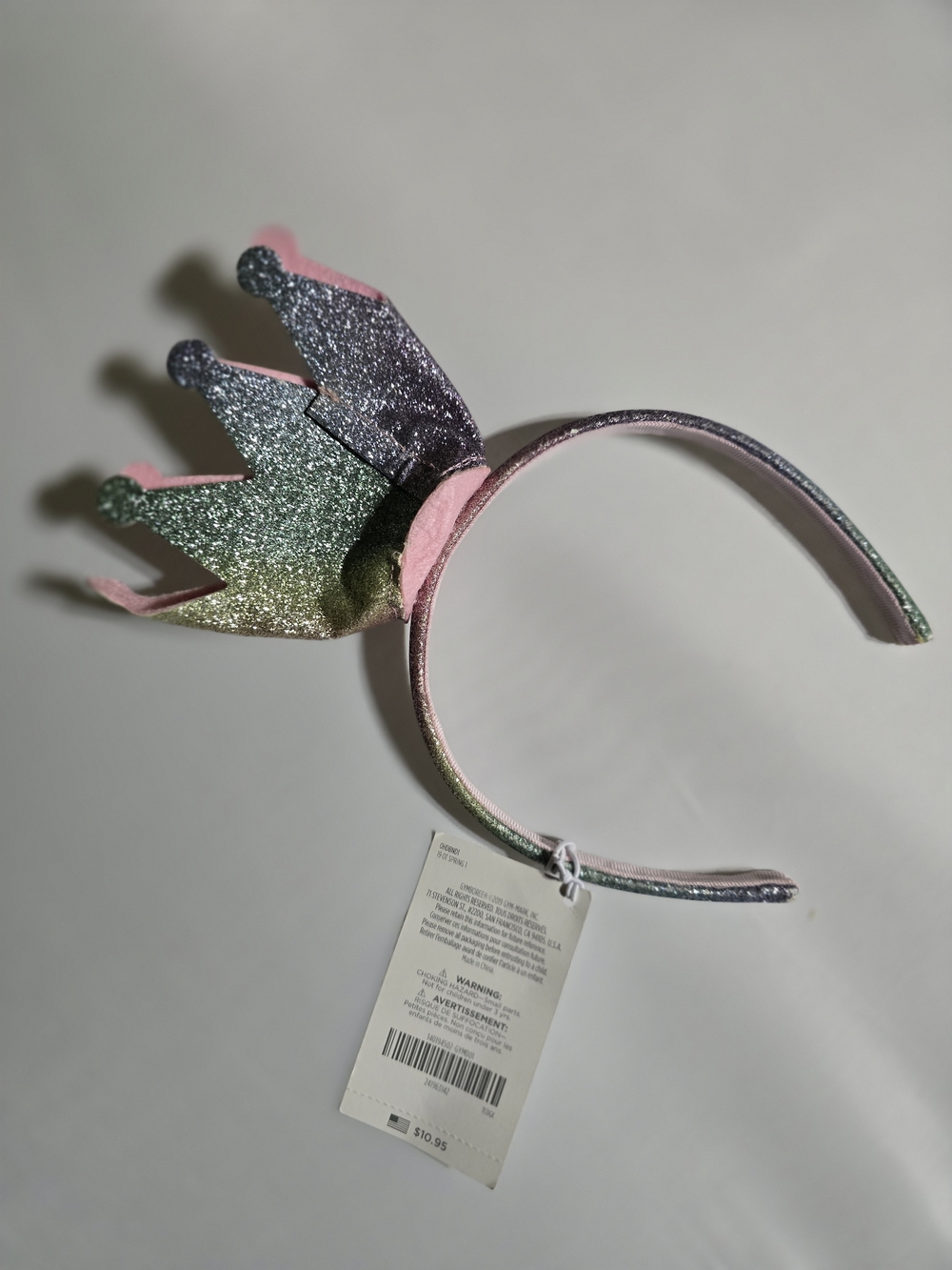Gymboree Glitter Crown Headband in Pink, Green & Purple